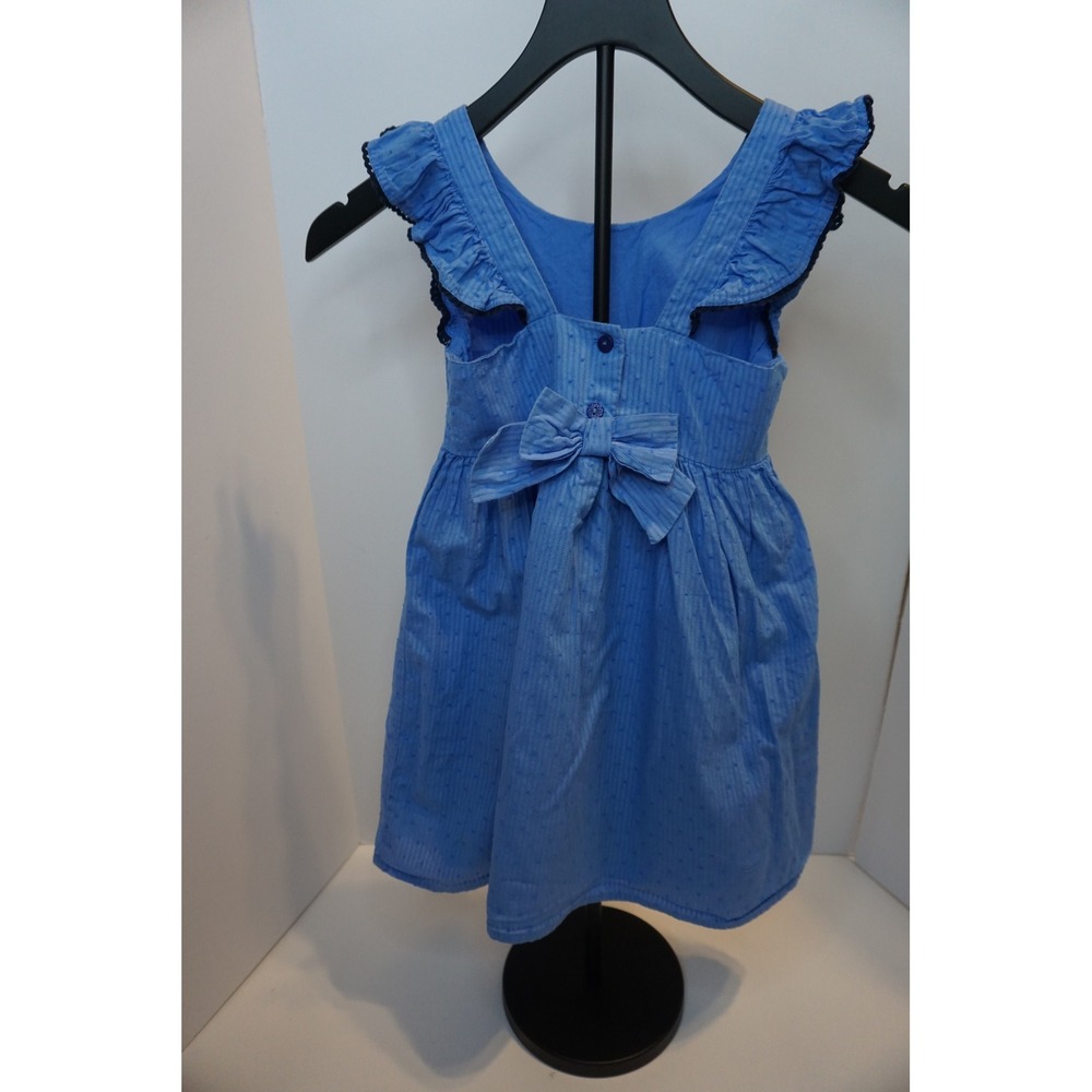 Sigrid Olsen Girls Blue Swiss Dot Ruffle Bow Back Party Dress Size 6 AG2.C1085